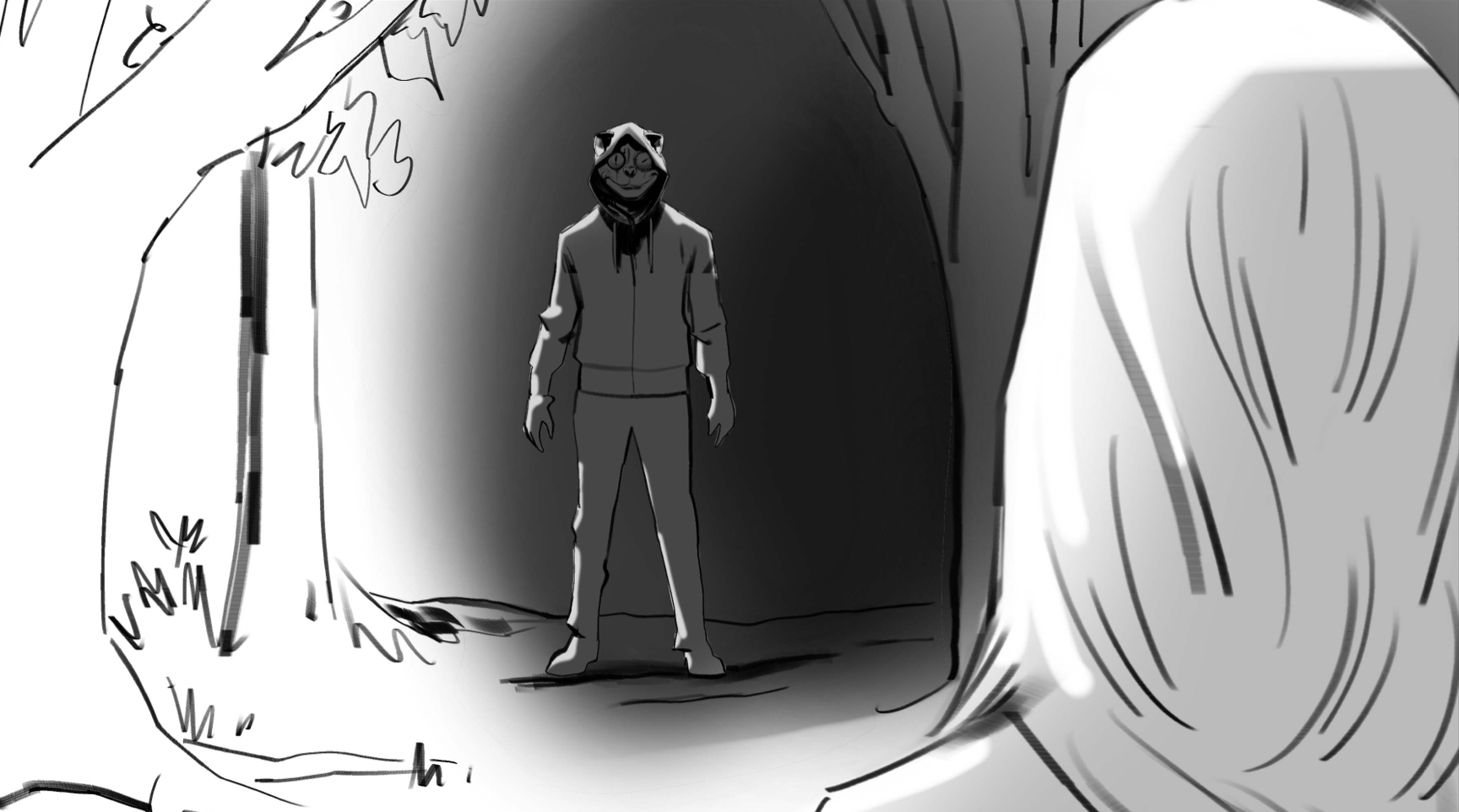 Storyboard — Nip silhouette in doorway